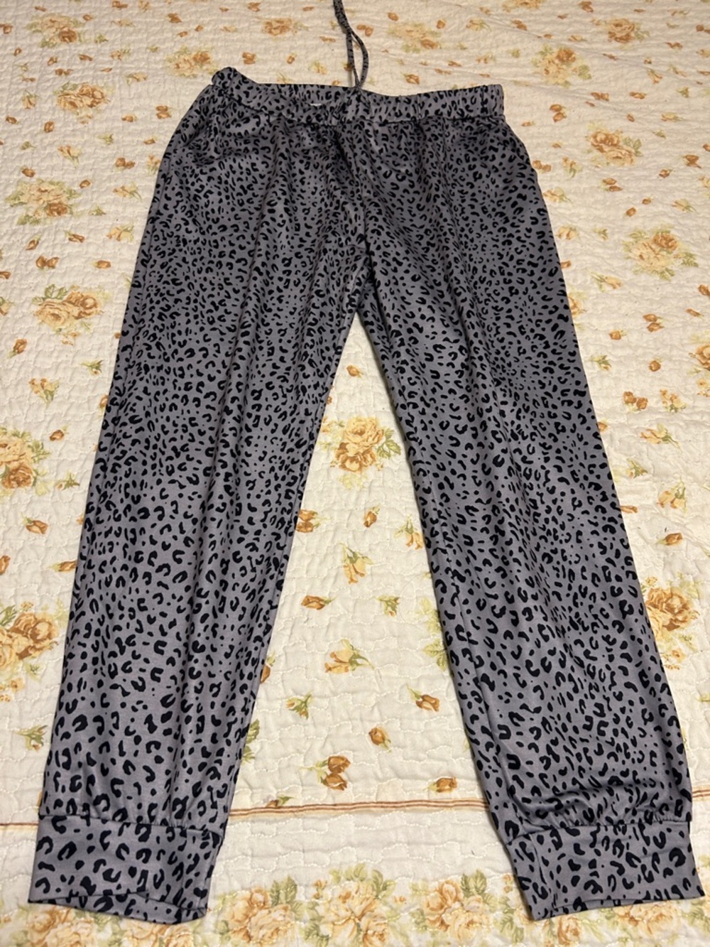 Gray Leopard Print Joggers — GENTLY USED!